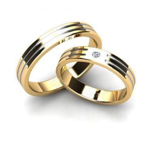 Nhẫn cưới vàng 14K đính Kim cương Moissanite LJGM87
