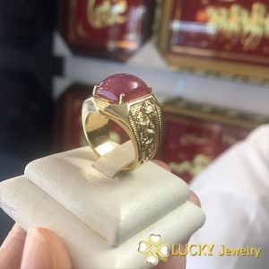 Nhẫn vàng 14K đính đá Ruby LJGR15