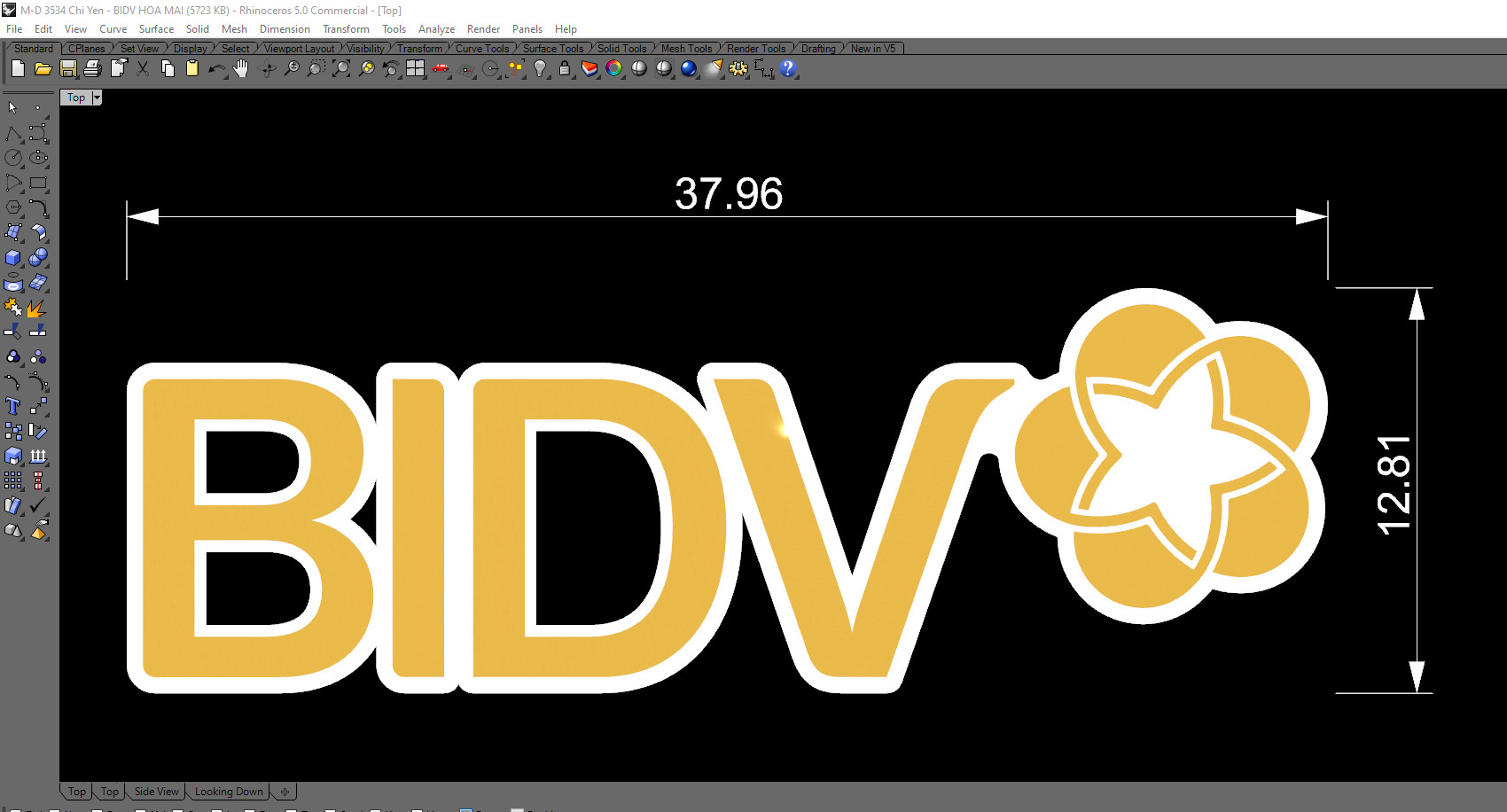 Huy hiệu cài áo BIDV mạ vàng - Kiểu logo thiết kế 3D