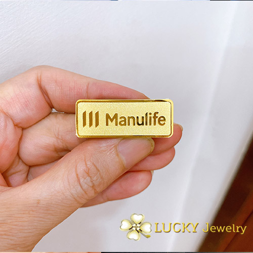 Huy hiệu cài áo Manulife đồng mạ vàng 24K